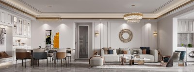 简欧客餐厅3D模型下载